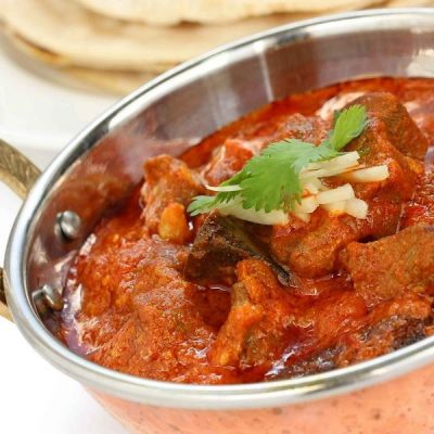 Mutton curry with chilies