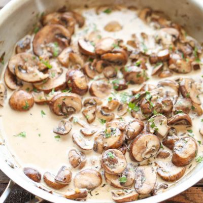 Yoghurt Sauted Mushrooms