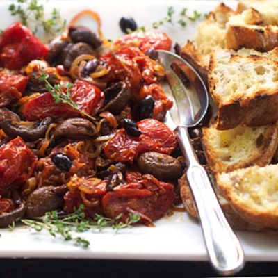 Baked Tomatoes With Mushrooms