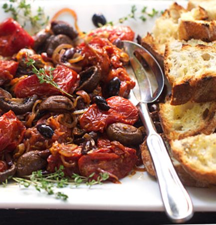 Baked Tomatoes With Mushrooms