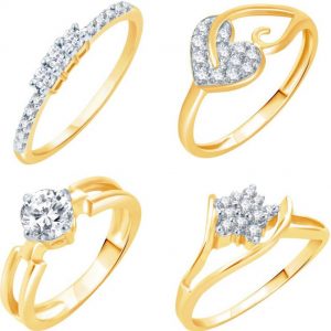 Sukkhi Alloy 18K Yellow Gold Plated Ring Set