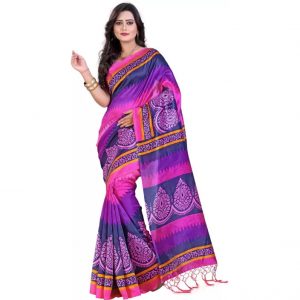E-Vastram Printed Bollywood Silk Saree  (Multicolor)