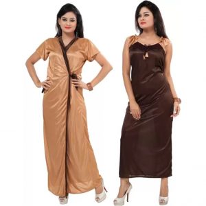 Fabme Women's Nighty with Robe