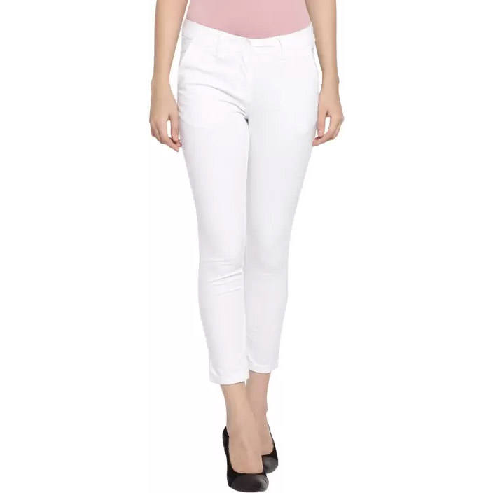 Honey By Pantaloons Slim Fit Womens White Trousers  Women Fitness Org