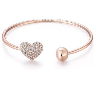 Jewels Galaxy Alloy Cubic Zirconia Rose Gold Charm Bracelet