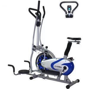Kobo Multi Orbitrac Elliptical Steel Wheel with Twister Upright Stationary Exercise Bike  (Blue, Silver)