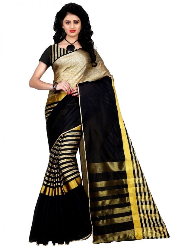 Trendz Style Striped Fashion Tussar Silk