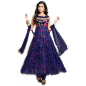 Active Art Silk Printed Semi-stitched Salwar Suit Dupatta Material