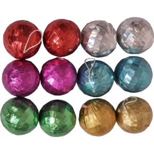 Indigo Creatives Xmas Tree Ball Decoration Small B 101 Hanging Ornaments  (Pack of 12)