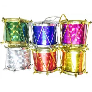 Priyankish Xmas Tree Colored Drums Hanging Ornaments  (Pack of 6)