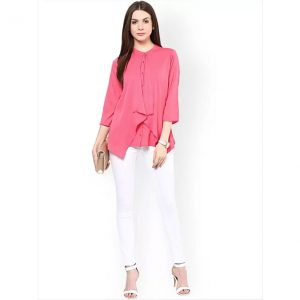 Rare Casual 3/4th Sleeve Solid Women’s Pink Top