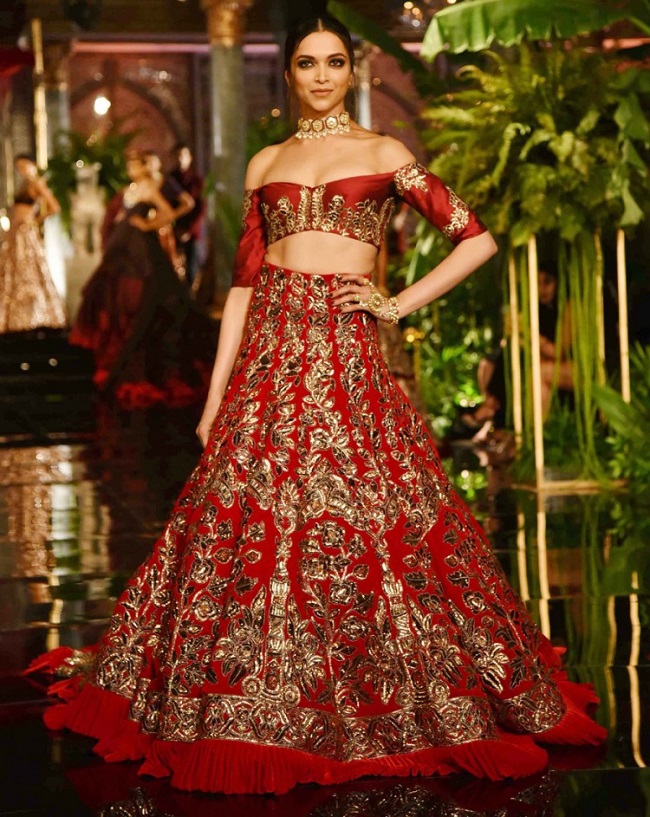 off shoulder lehenga