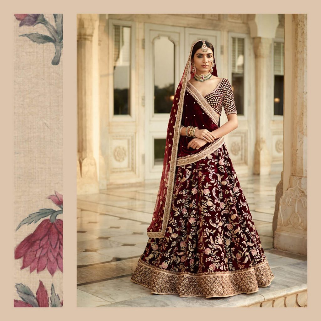 velvet lehenga