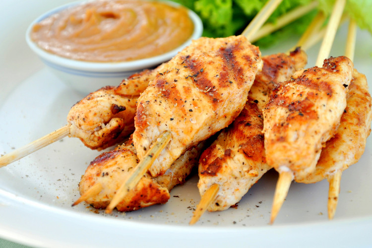 Grilled chicken skewers