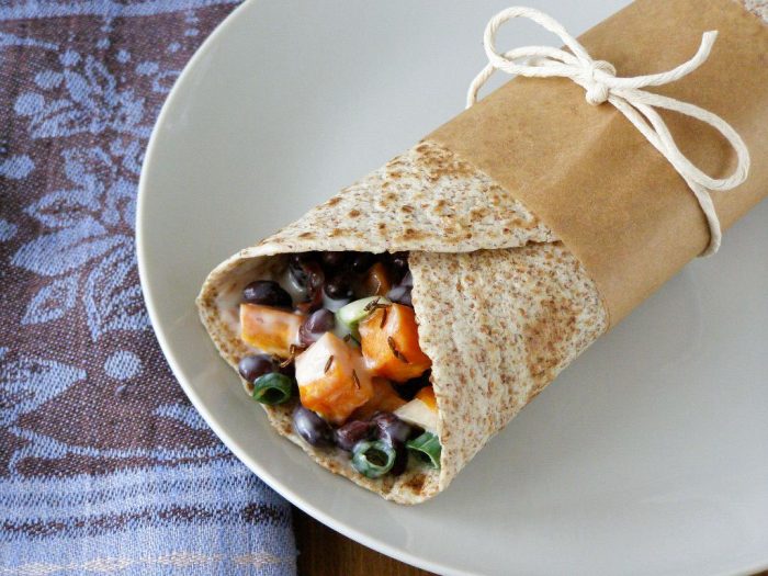 Roasted Sweet Potato and Black Bean Burrito