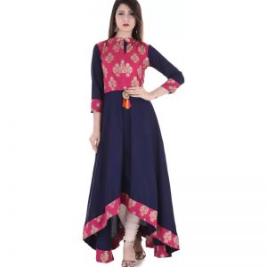 Stylum Festive & Party Printed Women Kurti  (Pink)