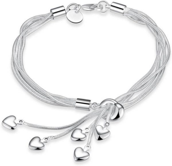 Alloy Rhodium Charm Bracelet