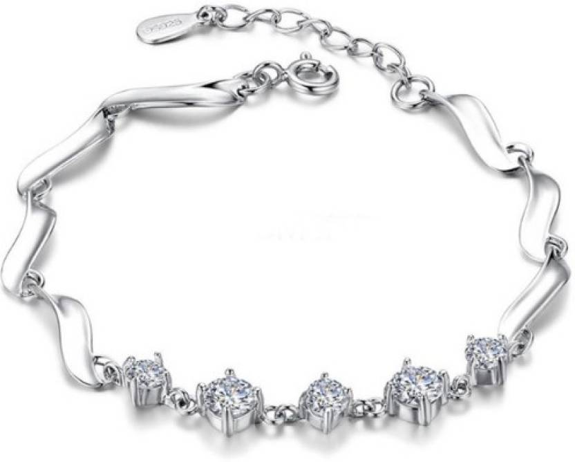 Swarovski Sparkling Dance bracelet Round cut Oval shape White Rose  goldtone plated