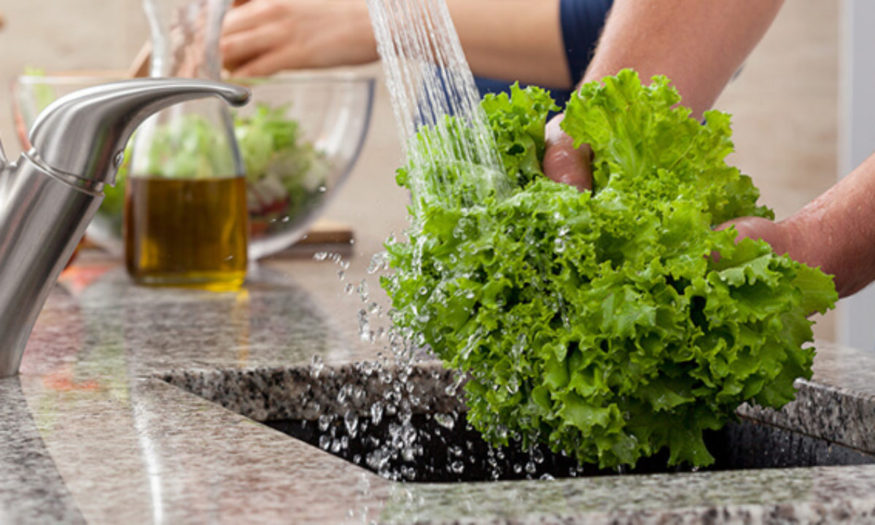 washing vegetables