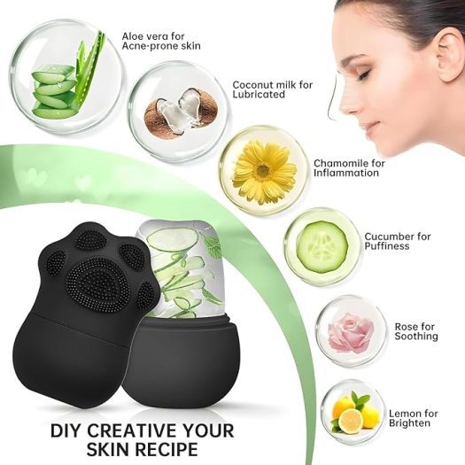 SkinSide Ice Roller for Face with Scrubber